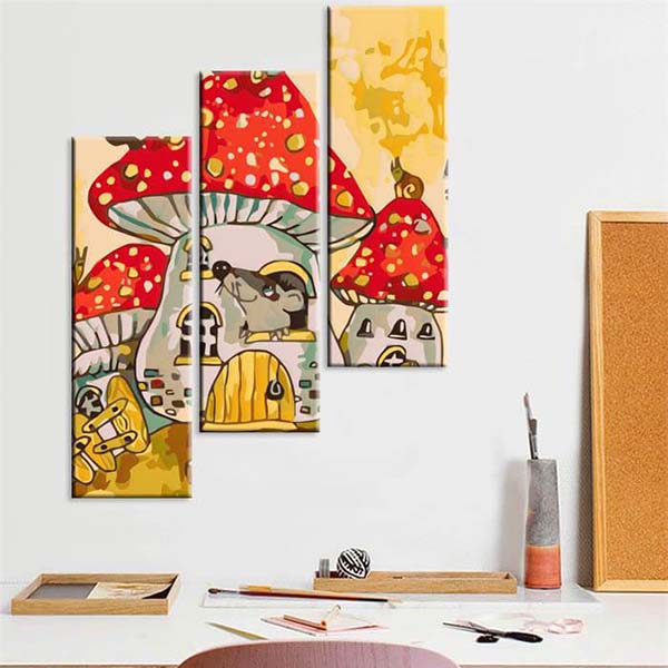 HIVIEW 3 PCS Paint by Numbers for Adults and Kids Framed Canvas, Triptych  DIY Acrylic Painting Kit with Paintbrushes, Acrylic Pigment for Beginners