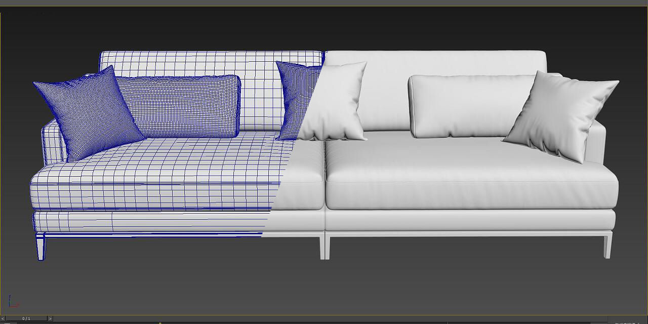 3D Modellierung Texturierung Möbel Couchgarnitur