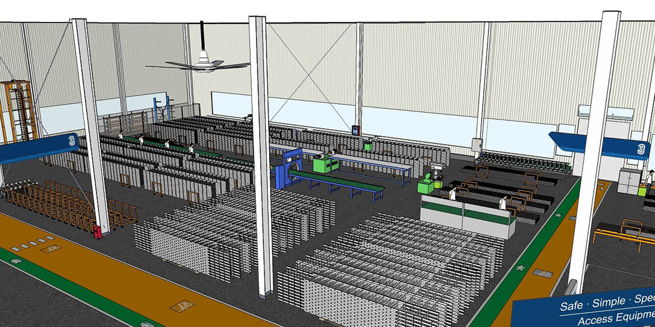 3D Technische Visualisierung Stilisiert Fabrikvisualisierung